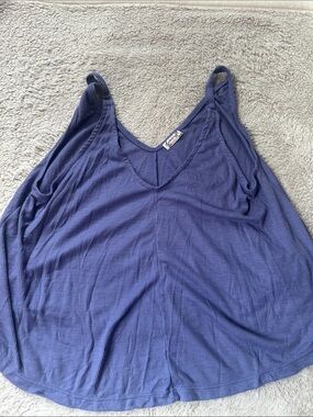 Free People Ribbed V-Neck Camisole in Periwinkle Blue